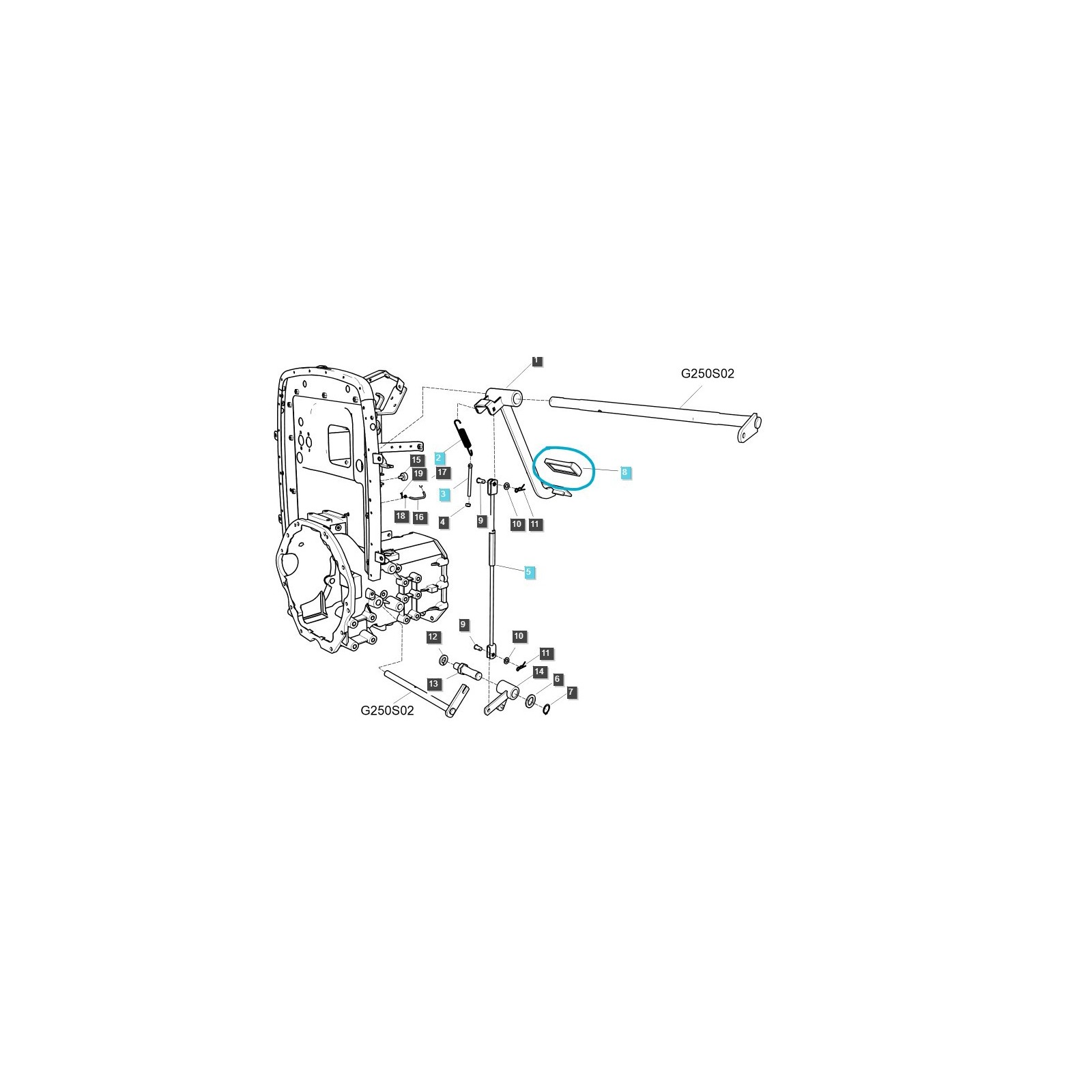 Osłona gumowa pedału sprzęgła / LD U43, U50, U60 / A1670084 / 40007382 | Traktor.com.pl
