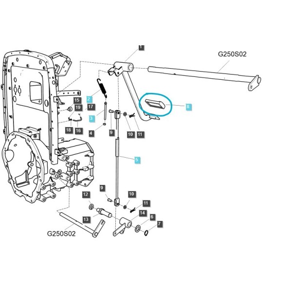 Cubierta de goma del pedal del embrague / LD U43, U50, U60 / A1670084 / 40007382