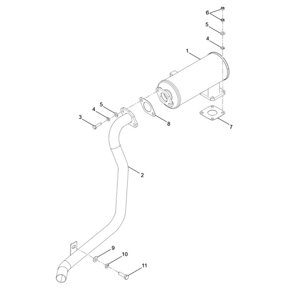 Tubo de escape, VST Fieldtrac 927D, JTD05A00000A2, Silenciador, Tubo de silenciador