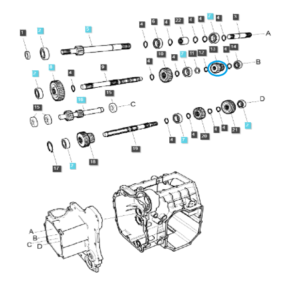 Zębatka biegu M/DRV 1-2-TRG281 / LS Tractor XJ2025, J23, J27 / 40292201