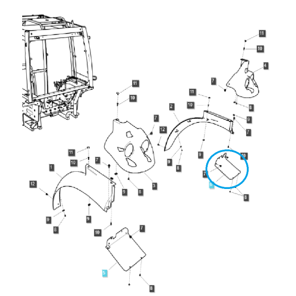 Garde-boue extérieur / droit / TRG861 / Tracteur LS / n° 40326050