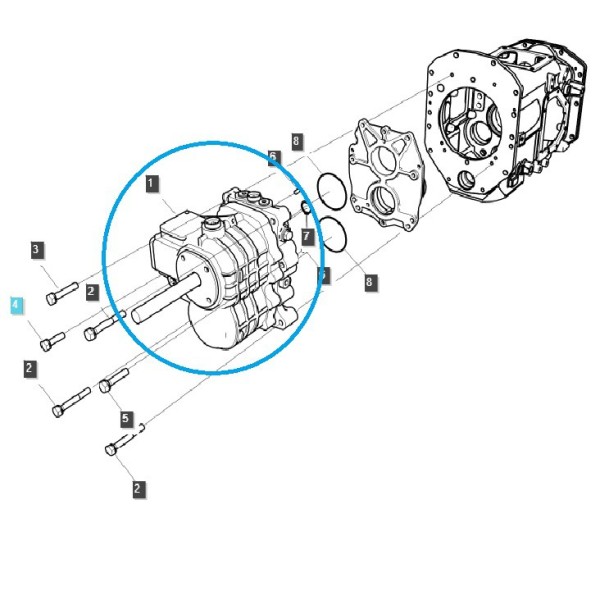 Caja de cambios HST / TRG270 / Tipo 42.4CC / Tractor LS / 40463057