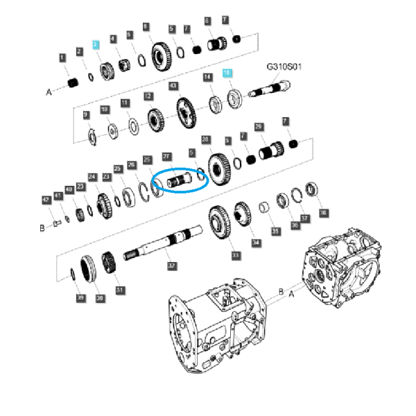 Wałek zmiany biegów / 4WD / TRG288 / LS Tractor / 40413919