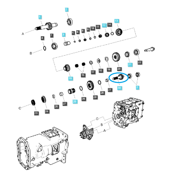 Wałek przekładni zakresowej TRG285 / LS Tractor / 40348907 | Traktor.com.pl