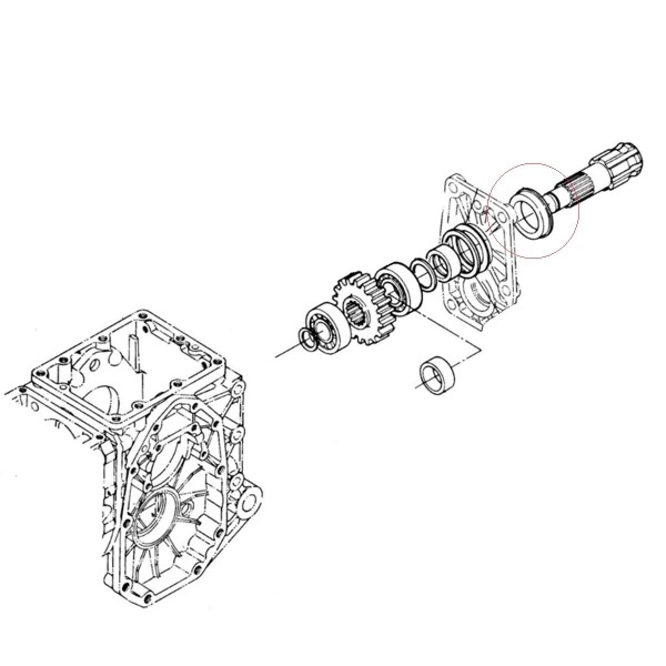 Joint d'arbre de prise de force, AE2048L, 09180-35488, Kubota B1200, Kubota B1400, Kubota B1502, Kubota B7001, 35 x 48 x 7 mm, 3