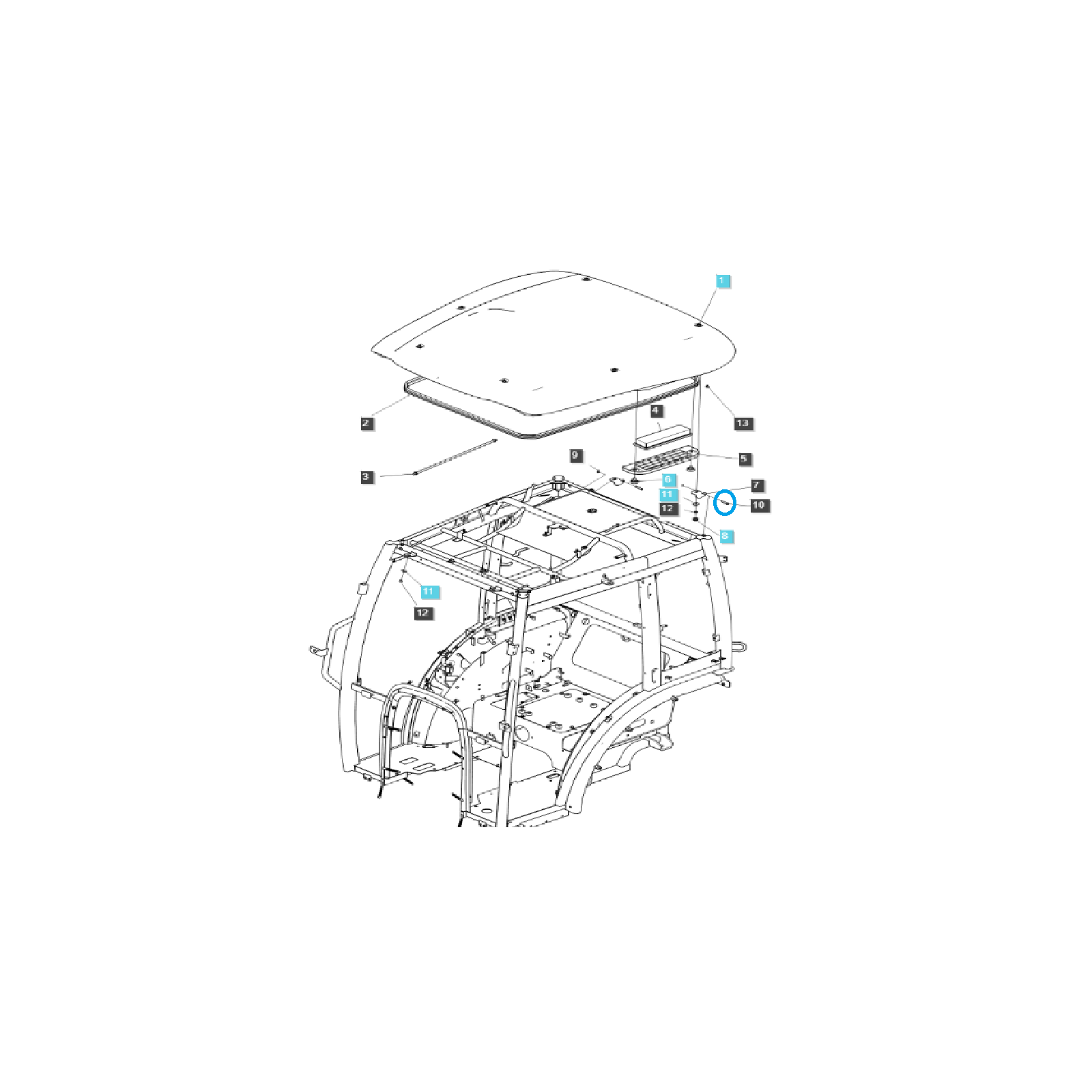 Strešný čap / TRG867 / LS Traktor / 40278279