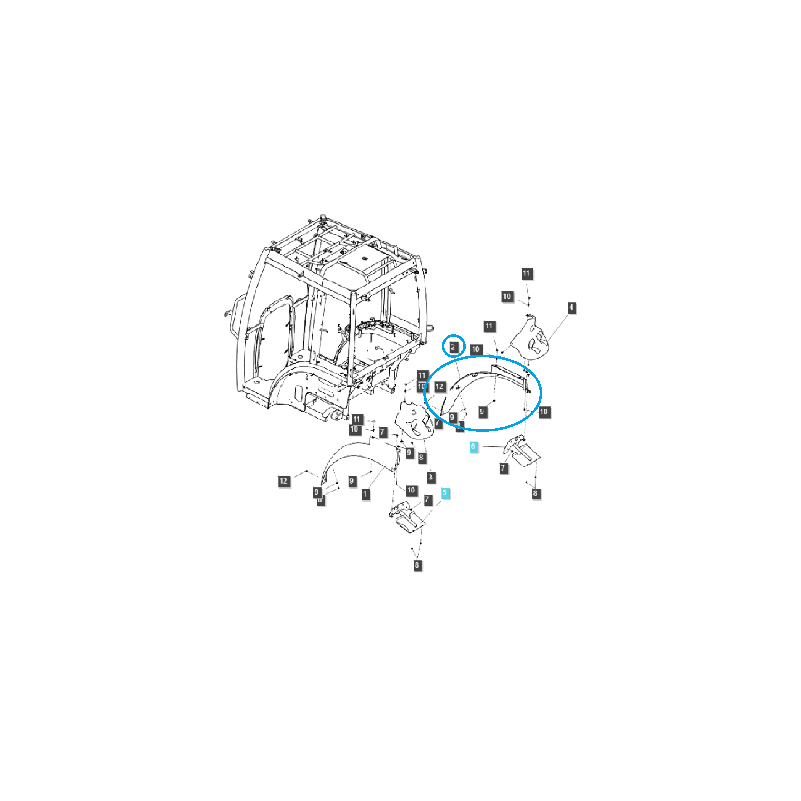 Rechter Kotflügel / TRG868 / LS Traktor / Nr. 40281186
