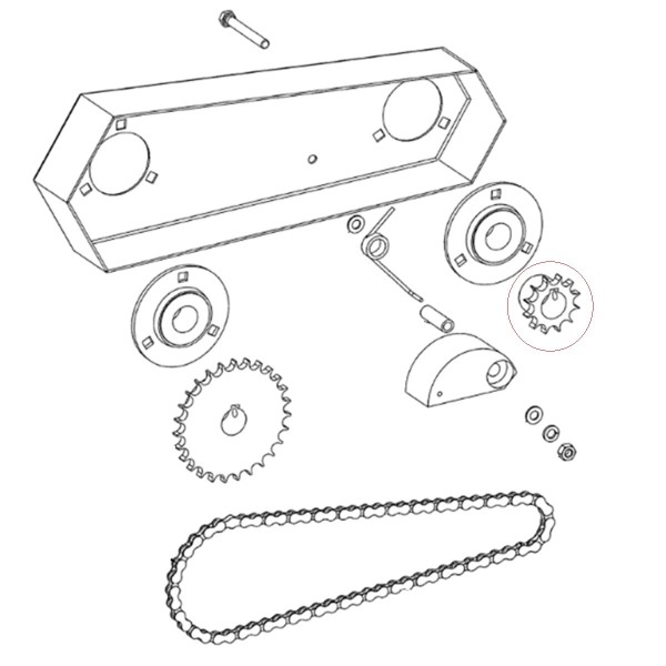 Chain sprocket, 14T, Iseki KL110, I-470-1114, 08B14