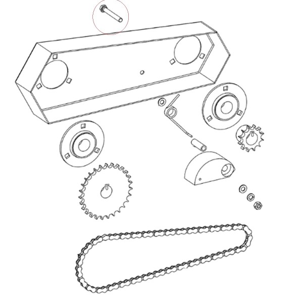 Tensioner bolt, M8 x 70 mm, Iseki KL110, S0933-M08-070, M8x70