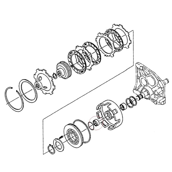 Cojinete de agujas, embrague TDF, 34076-61540, 25 x 32 x 12 mm, 25 x 32 x 12 mm, Kubota GL220, Kubota GL240, Kubota L3010, Kubot