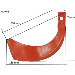 Cuchilla cultivadora Kubota 25x10 mm, extremo IZQUIERDO