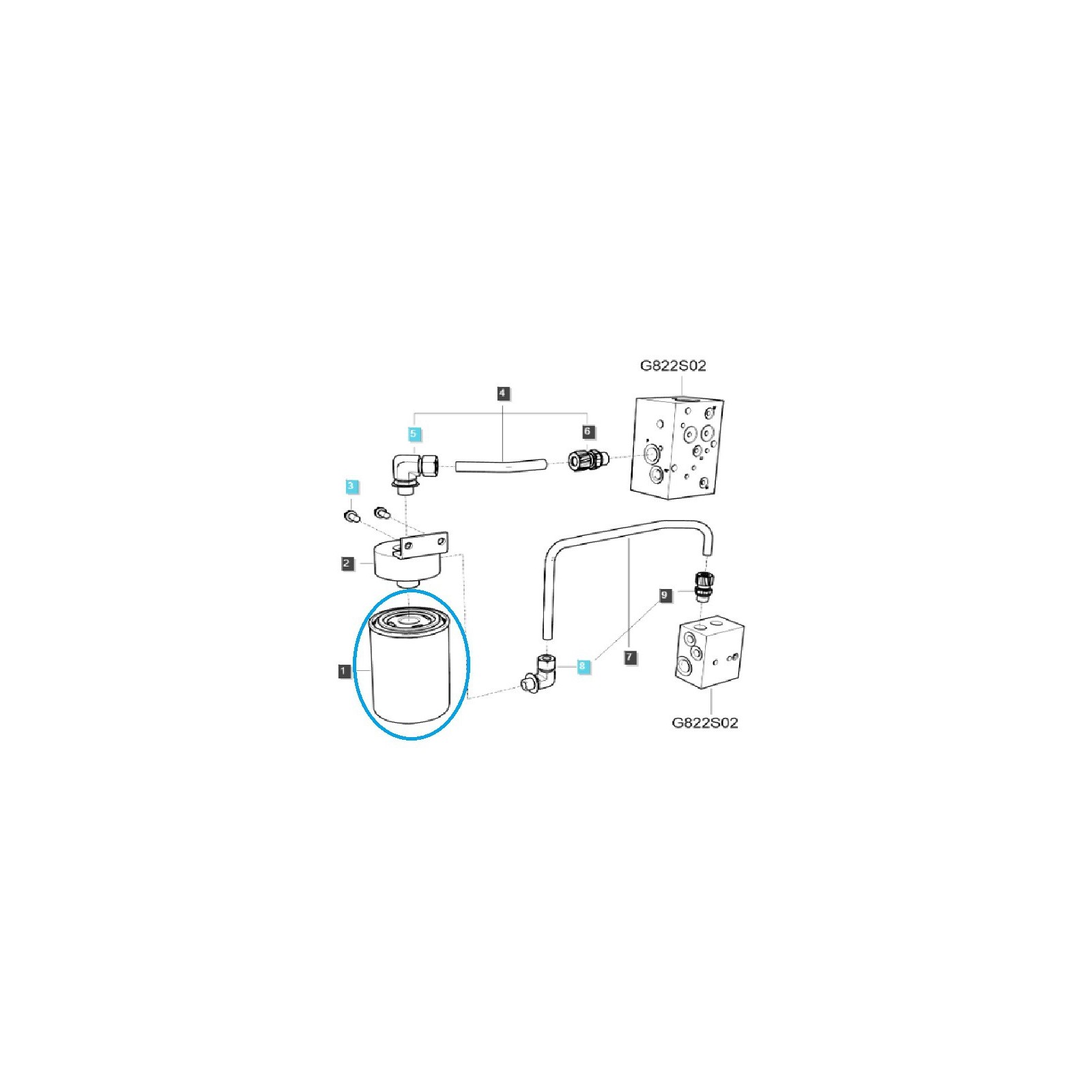 Filtr hydraulického oleje LS Tractor TRG630 / 40214028