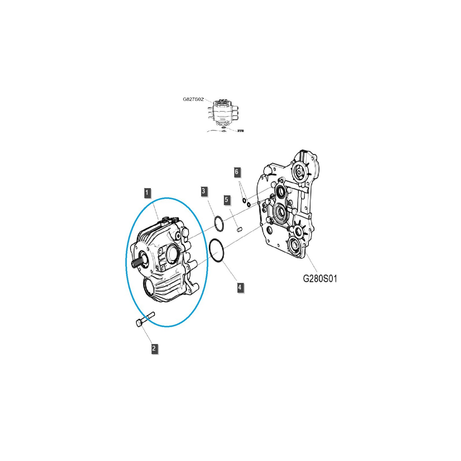 HST TRG270 / LS Caja de cambios para tractor / 40254231