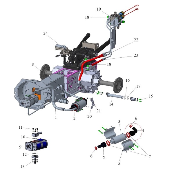 Uchwyt gumowy filtra hydraulicznego, rura gumowa, VST, BFH14C00030A0, VST