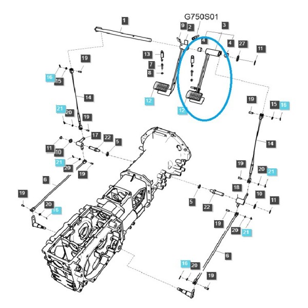 Brzdový pedál / Pravý / TRG670 / Traktor LS / Č. 40188641