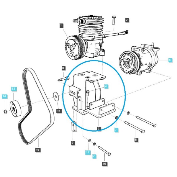 Držiak / Držiak kompresora / TRG865 / LS Traktor / č