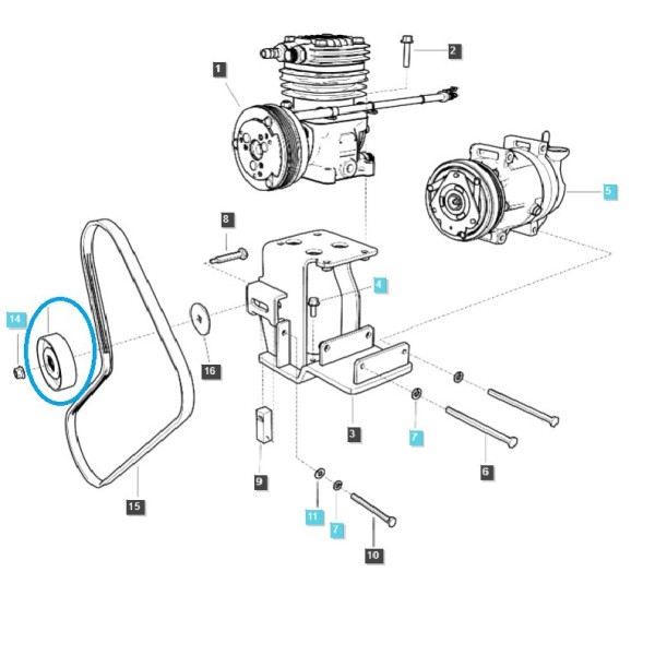 Tensor de correa de distribución, TRG865 / LS Tractor / 40450597