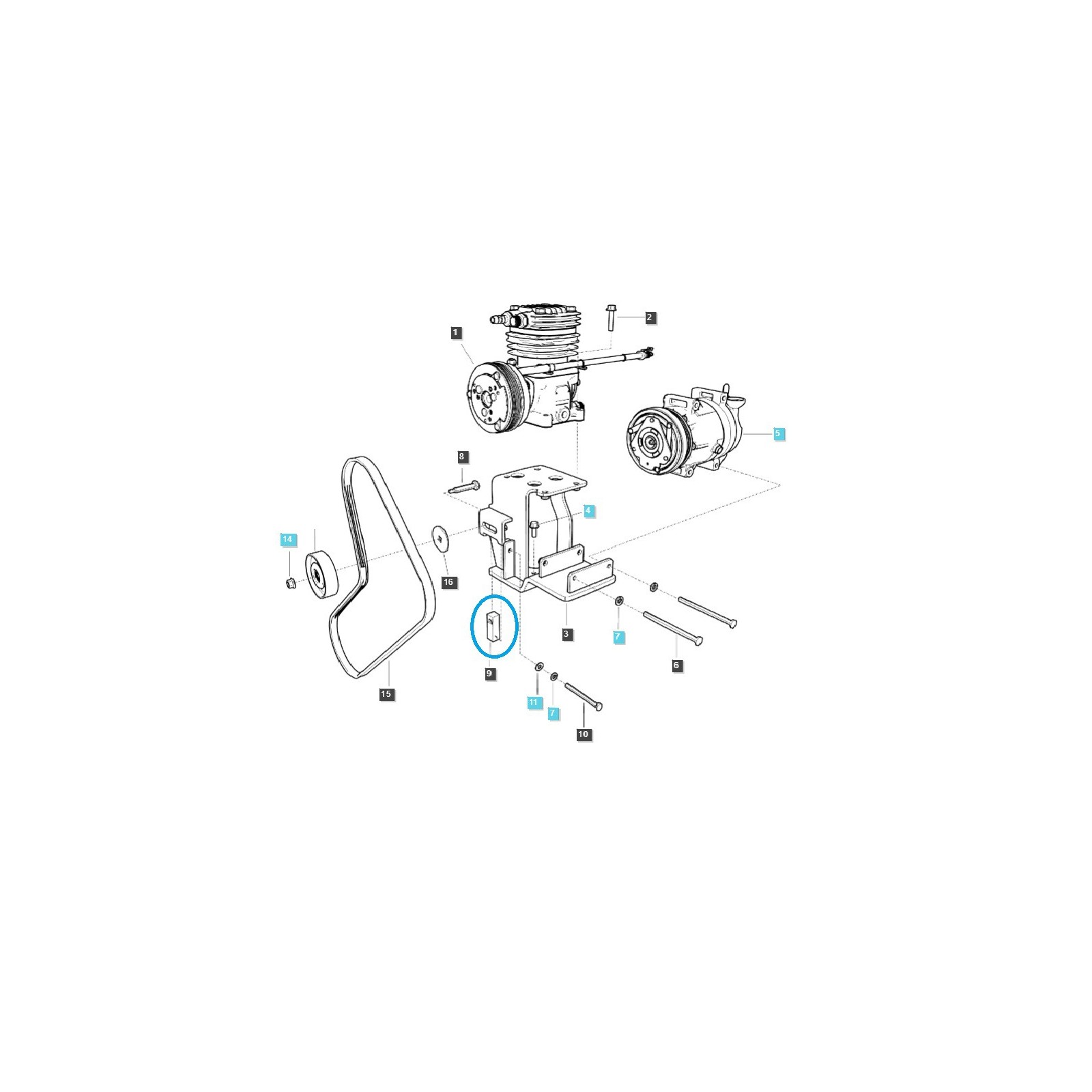 Zahnriemenspannstange TRG865 / LS Traktor / 40350731