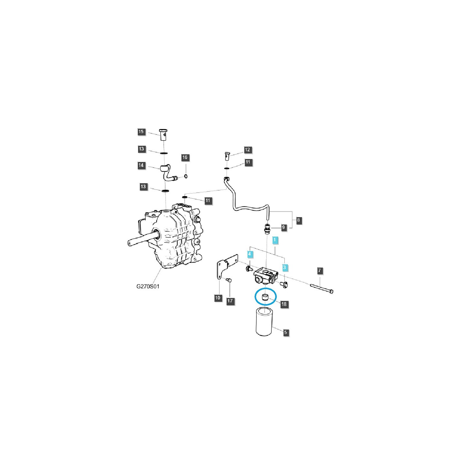 Vis de montage / adaptateur / TRG640 / Tracteur LS / n° 40426445