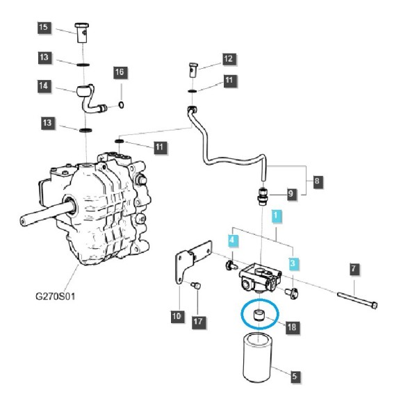 Montážní šroub / adaptér / TRG640 / LS Traktor / č. 40426445