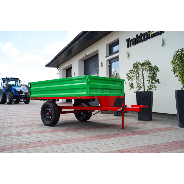 Einachsiger landwirtschaftlicher Anhänger 1T mit Kiper P-2000/1 4FARMER