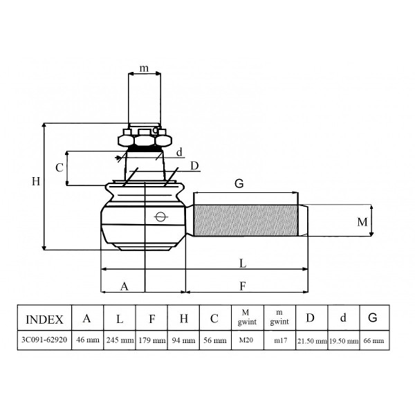 Řídicí páka, Kubota, M8540, M9540, 3C091-62970