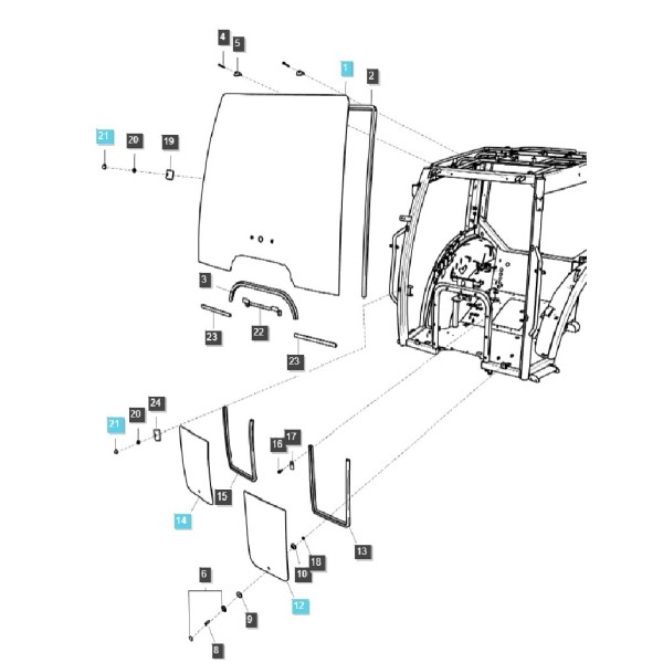 Windshield / TRG863 / LS Tractor / No. 40430008