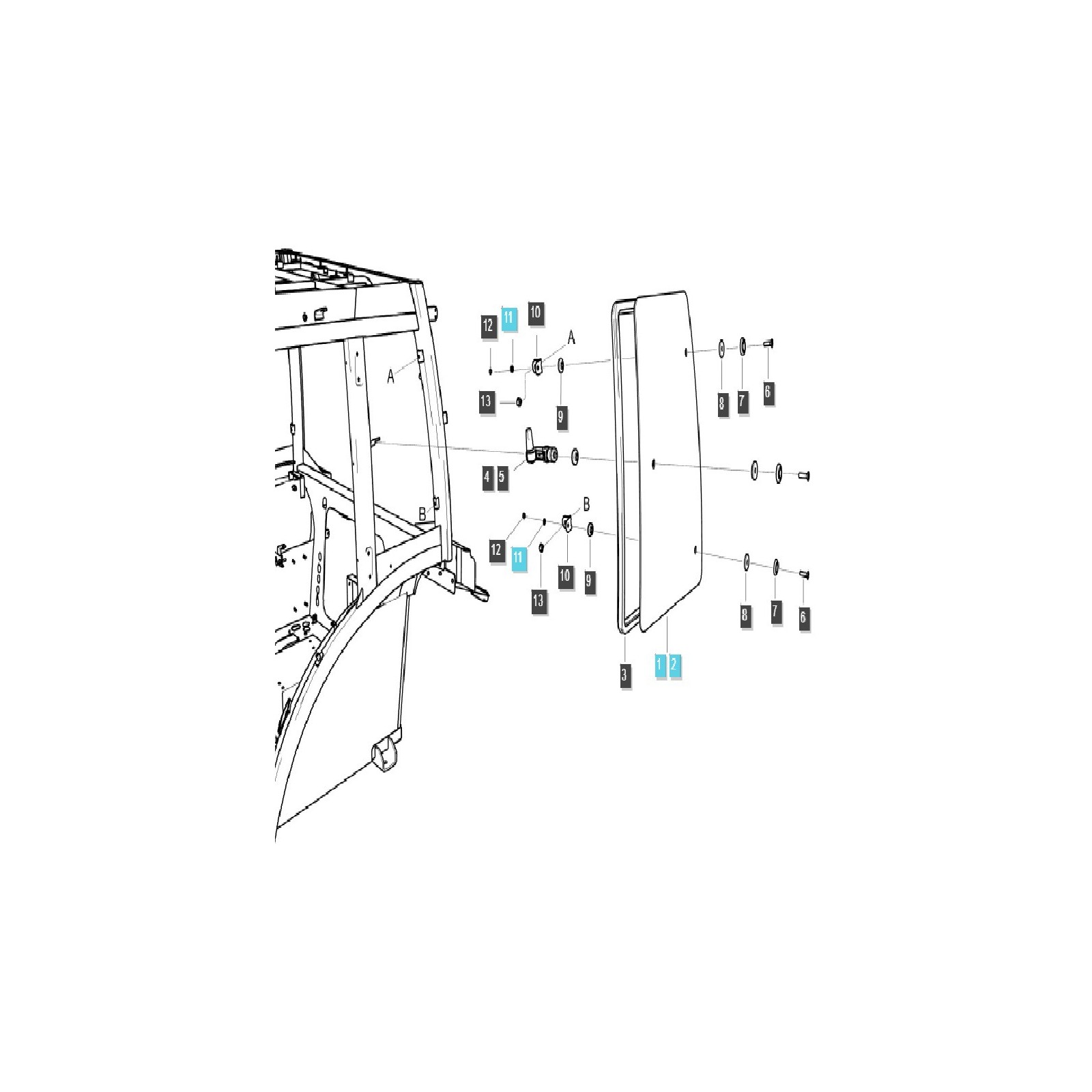 Kabinenseitenfenster / links / TRG863 / LS Traktor / Nr. 40430051