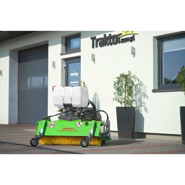 Zamiatarka 120 cm do traktora hydrauliczna z koszem i pojemnikiem nawadniającym