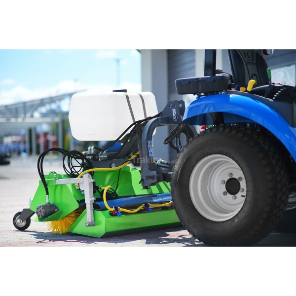 Zamiatarka 120 cm do traktora hydrauliczna z koszem i pojemnikiem nawadniającym