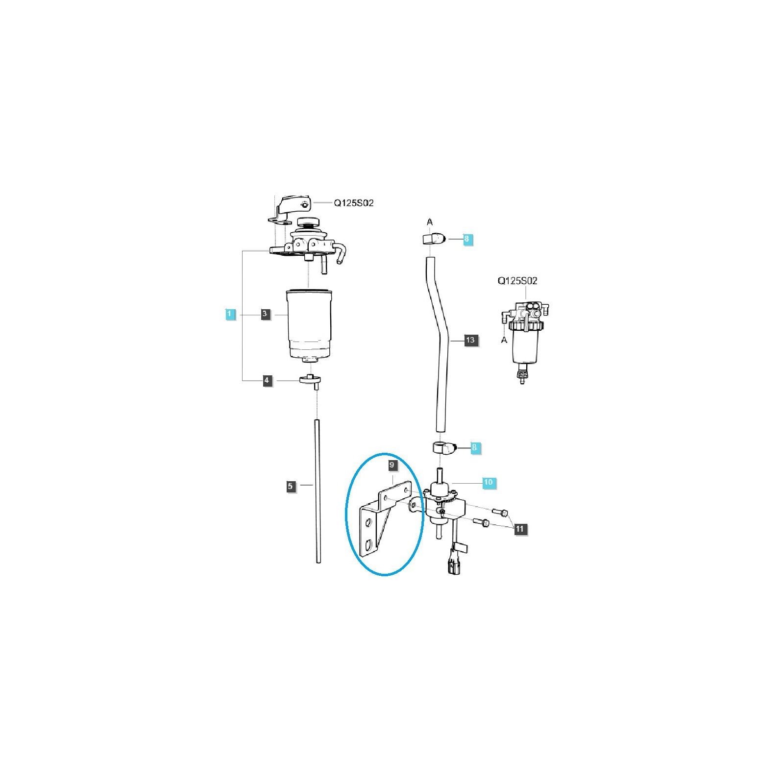 Držák palivového čerpadla / TRG040 / Traktor LS / Č. 40312379