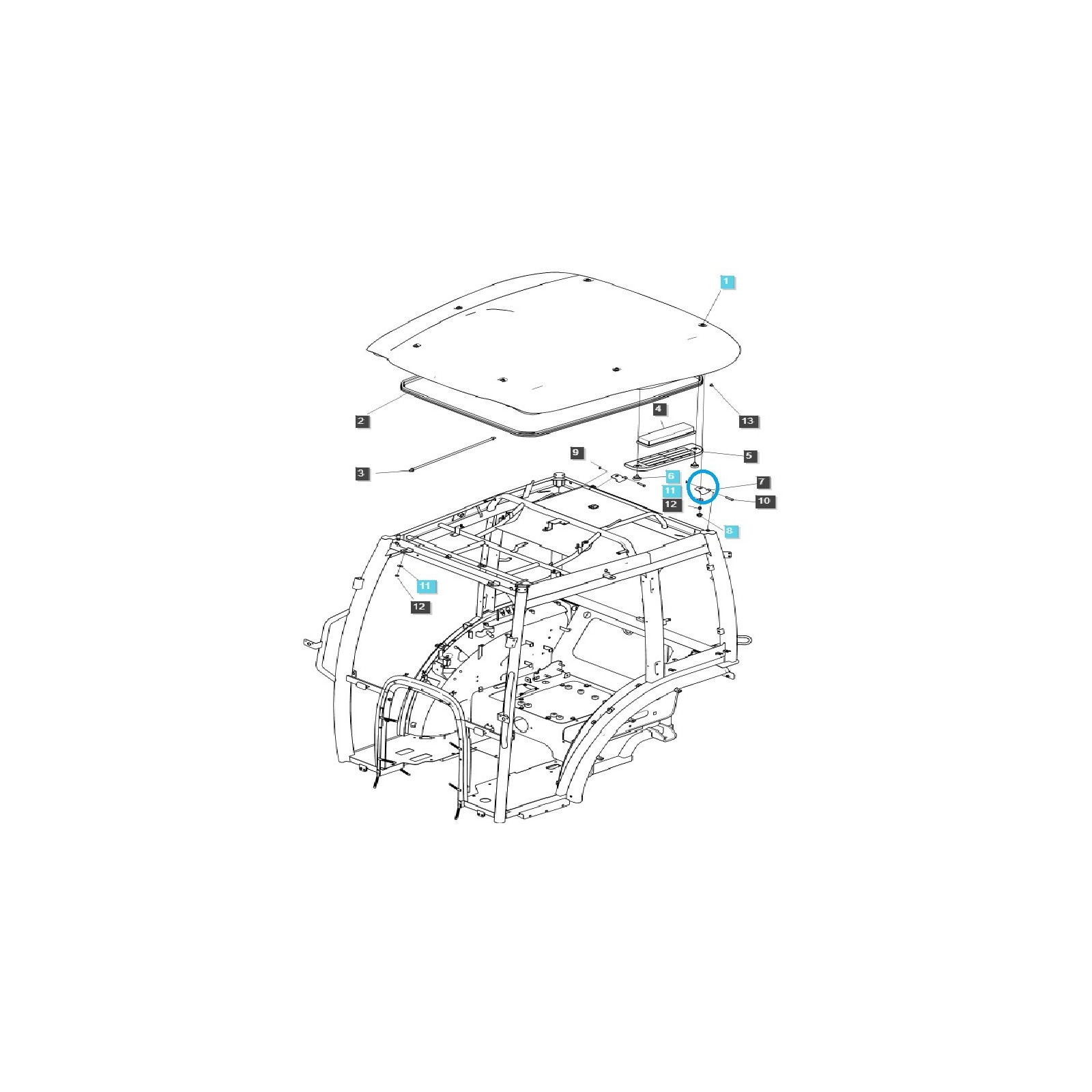 Dachmontagescharnier TRG867 / Ls Traktor / 40278278