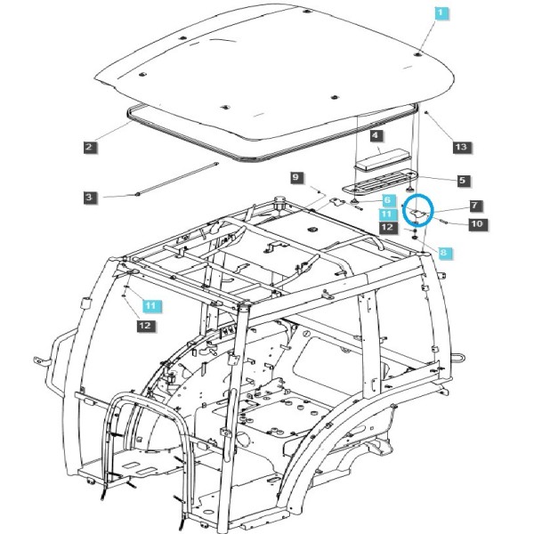 Bisagra de montaje en techo TRG867 / Ls Tractor / 40278278