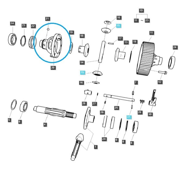 Obudowa mechanizmu różnicowego (dyferencjału) / TRG310 / LS Tractor / 40196998 | Traktor.com.pl