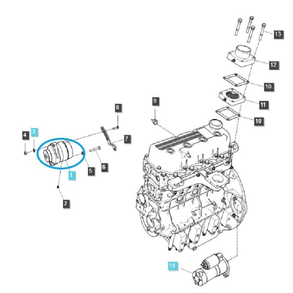 Lichtmaschine Q175 12V / Ls Traktor / 40006956