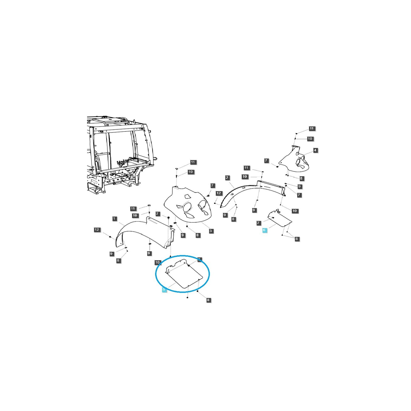 Garde-boue / gauche / TRG861 / Tracteur LS / n° 40326049