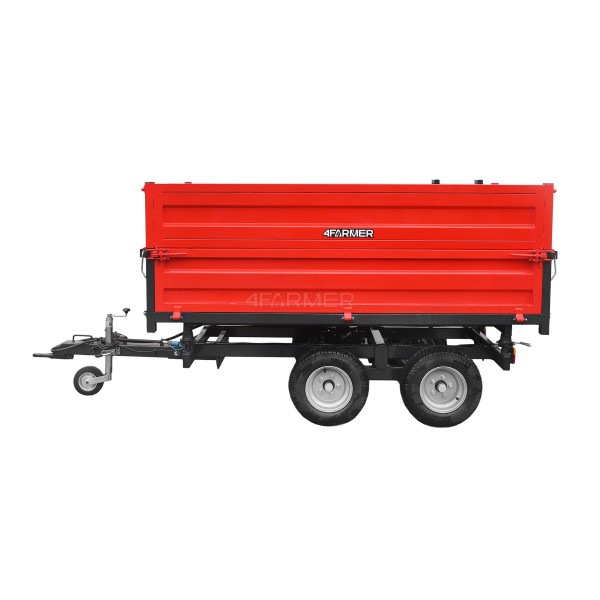 Two-axle agricultural trailer 2.5T with kiper and extensions 4FARMER
