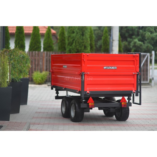 Dvojnápravový poľnohospodársky príves 2,5T s kiperom a nadstavcami 4FARMER