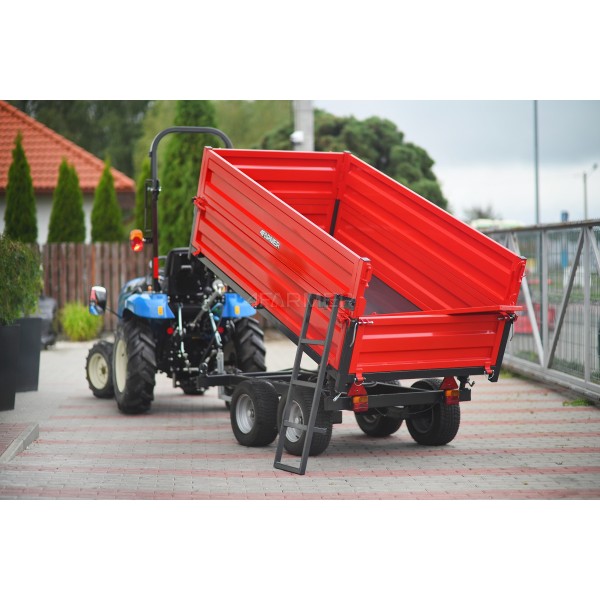 Two-axle agricultural trailer 2.5T with kiper and extensions 4FARMER