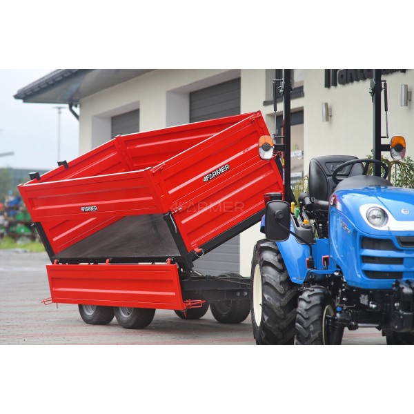 Przyczepa rolnicza dwuosiowa 2,5T z kiprem i nadstawkami 4FARMER