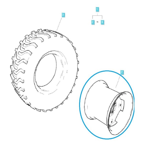 Koło kompletne W10.5x12_LWI / TRG490 / LS Tractor / 40449676