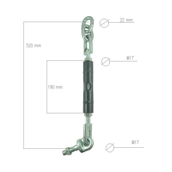 Armstabilisator, Dreipunktaufhängung, Kubota M6040, 3A275-91100, 5-08-120-39