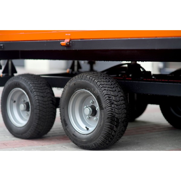 Przyczepa rolnicza dwuosiowa 2,5T z kiprem i nadstawkami 4FARMER