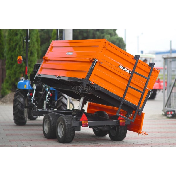 Two-axle agricultural trailer 2.5T with tipper and extensions 4FARMER