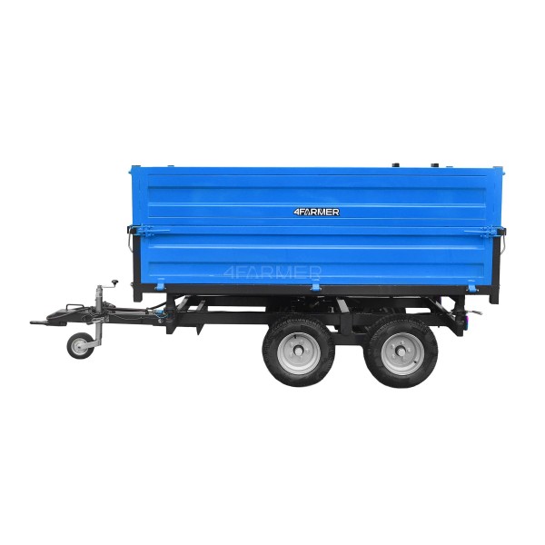 Two-axle agricultural trailer 2.5T with tipper and extensions 4FARMER