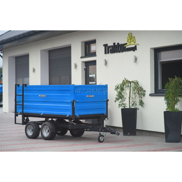Two-axle agricultural trailer 2.5T with tipper and extensions 4FARMER