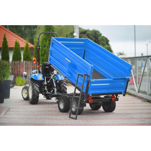 Two-axle agricultural trailer 2.5T with tipper and extensions 4FARMER