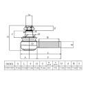 Extrémité de biellette de direction, Kubota, 34670-44780, 38400-44880, 38440-44780,