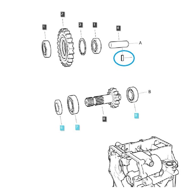 Cuña, pasador de bloqueo / S445061612 / Tractor LS / 40115788