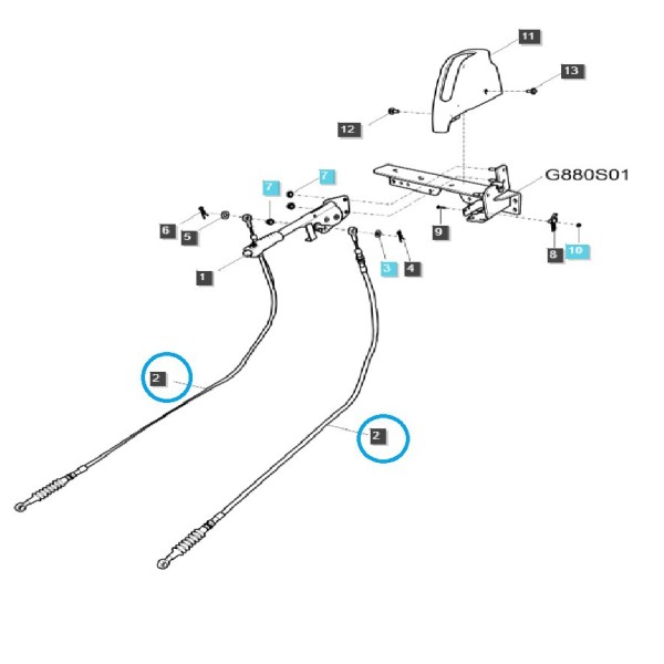 Handbremsseil - LS Traktor / TRG670 / 40255077